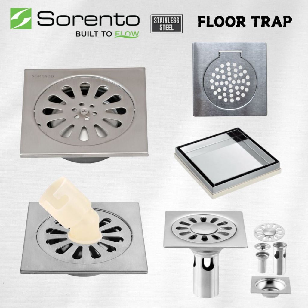 SORENTO Bathroom Floor Trap 100x100/150x150 Stainless Steel Kitchen ...