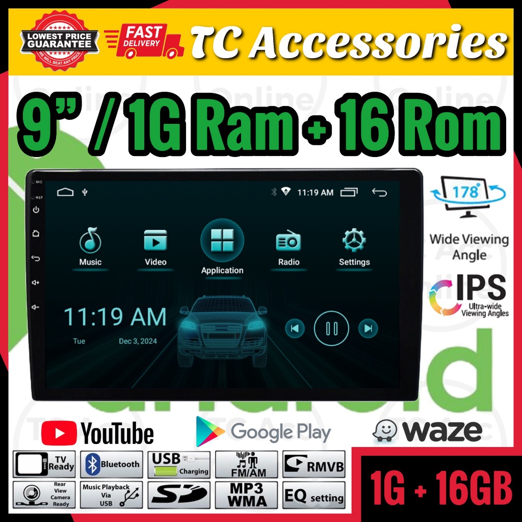 Car Android Player 9" / 10" inch Best Quality 1GB RAM+16GB Full HD ...