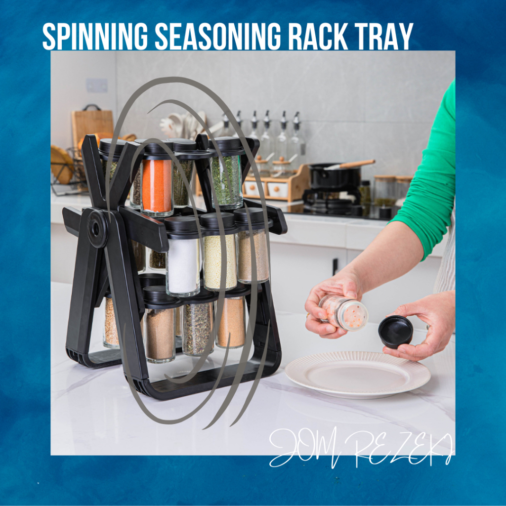 JOM Spice rack Ferris Wheel Rotatable Glass Seasoning Rack Set ...