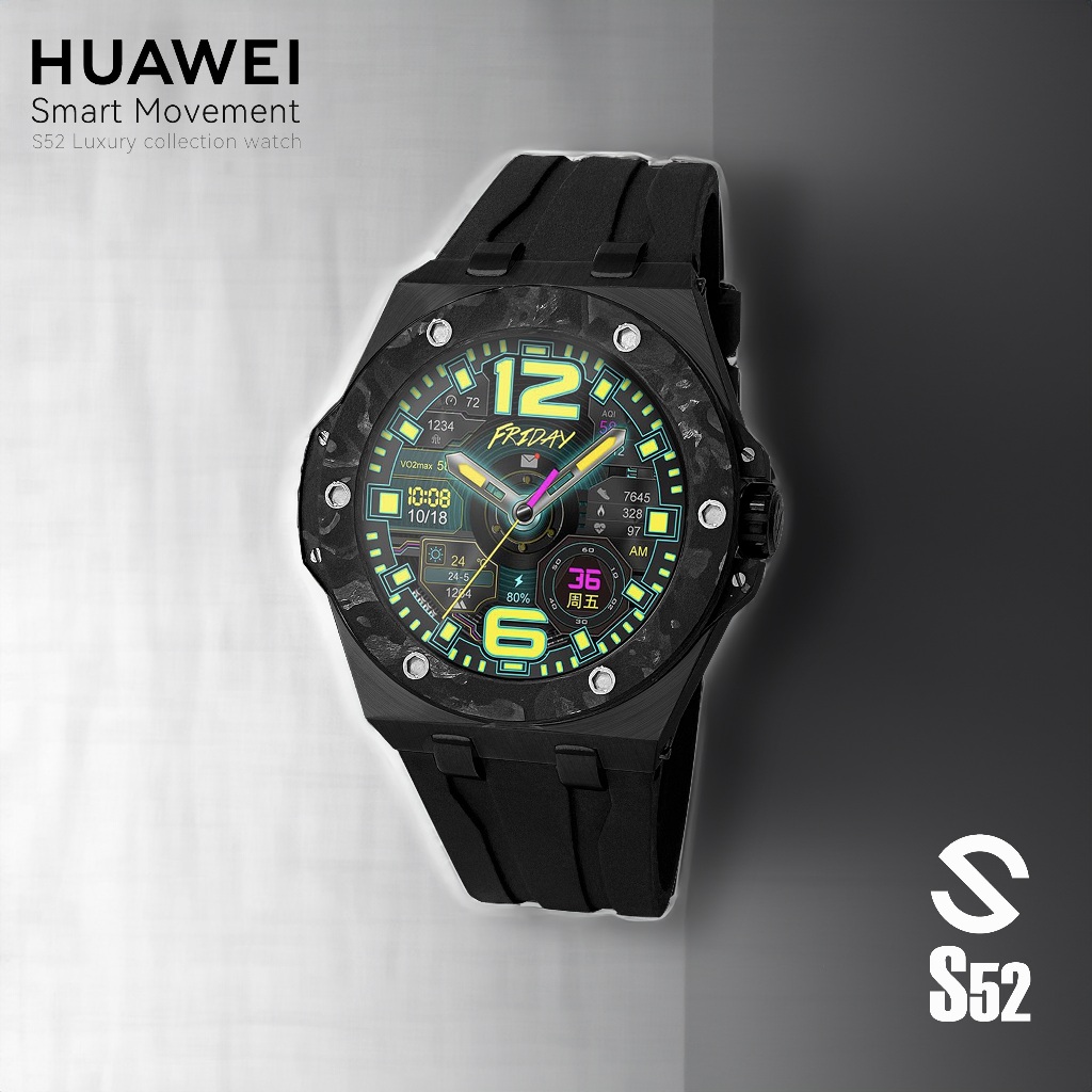 HUAWEI S52 Carbon Fiber Smart Watch Black | Shopee Malaysia