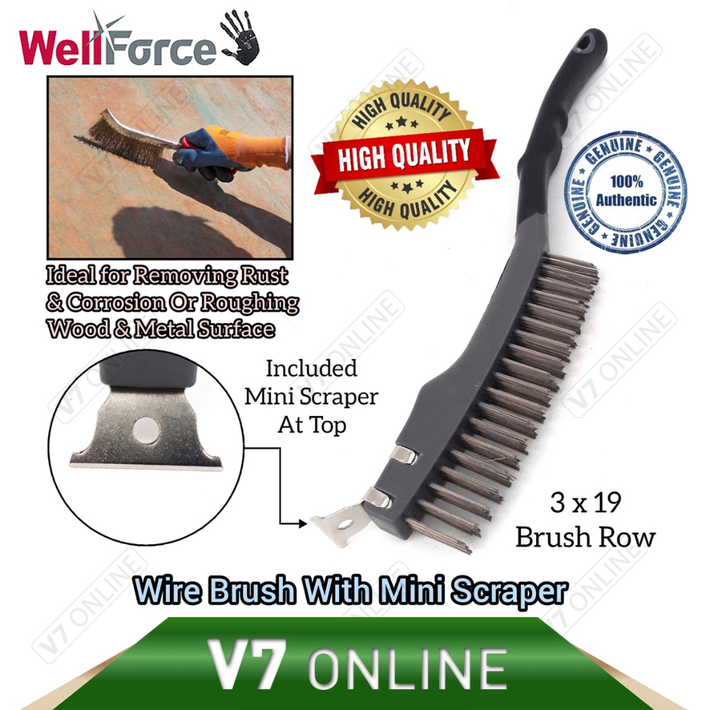 WELLFORCE Hand Wire Brush High Carbon Steel Wires (WF-14645) | Shopee ...