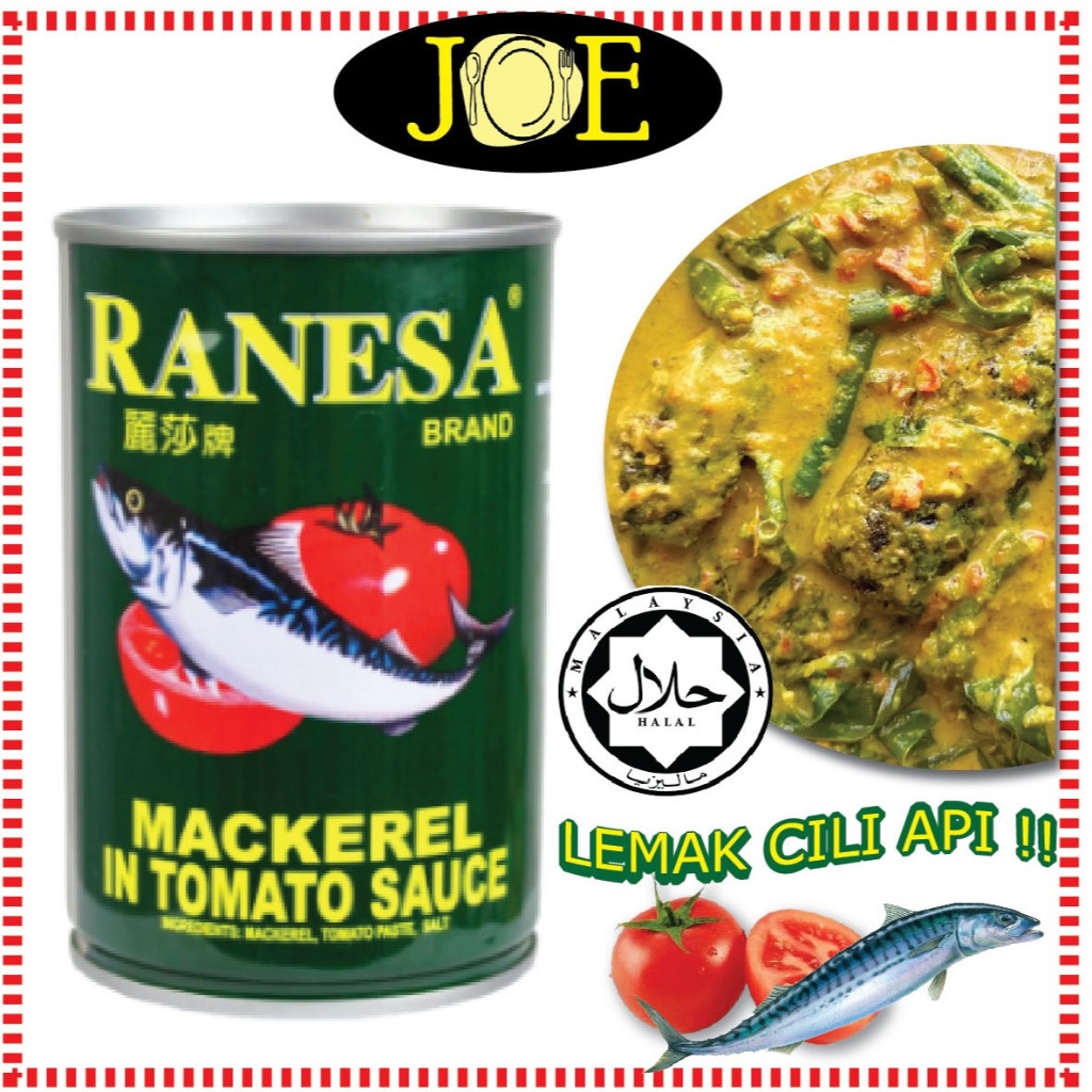 RANESA MACKEREL TOMATO SAUCE CANNED (425G) Ikan makeral Sos Tomato ...