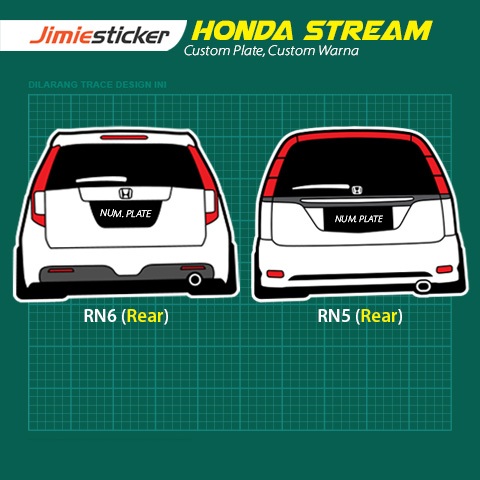 Sticker Honda Stream RN6 & RN5, Sticker Belakang Kereta, Custom Sticker ...