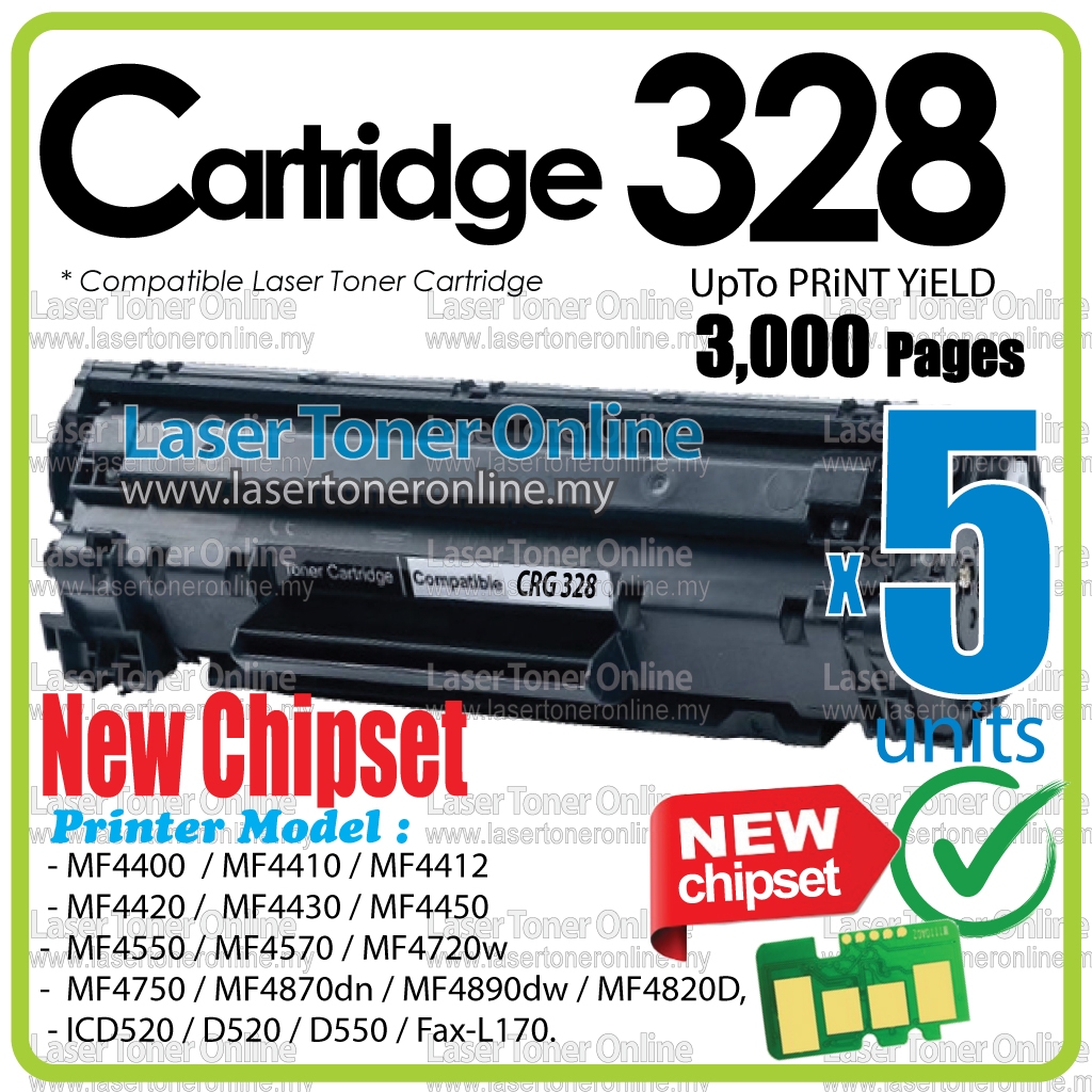 5x Compatible to Cano* Cartridge 328 Cano* 328 MF4400 MF4410 MF4412 ...