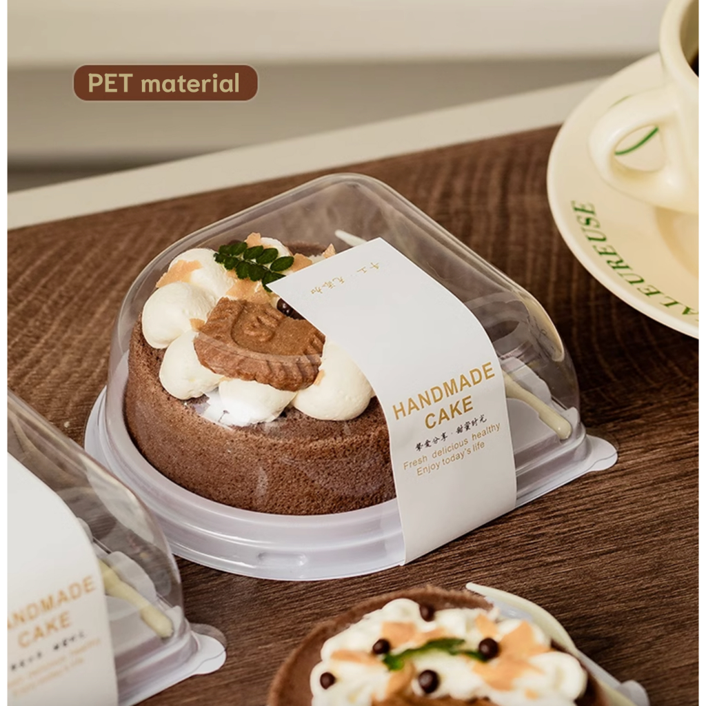 [10PCS] Swiss Roll Plastic Box Cake Roulade Packaging with Spoon Jelly ...