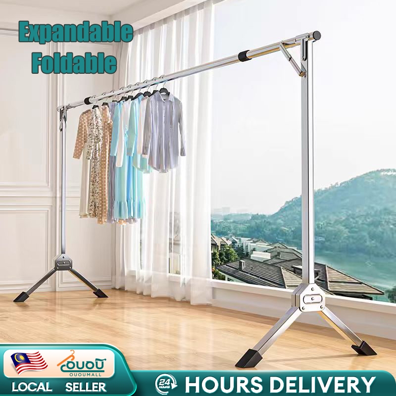 Stainless Steel Rak Ampaian baju Folding Drying Racks Single