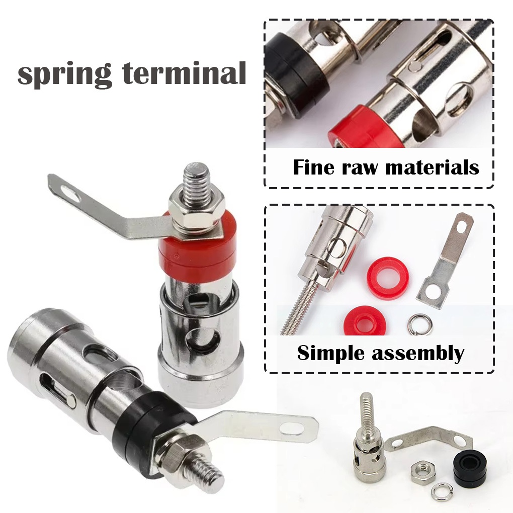 Speaker Binding Post Spring Loaded Terminal Nickel Plated Red Black ...