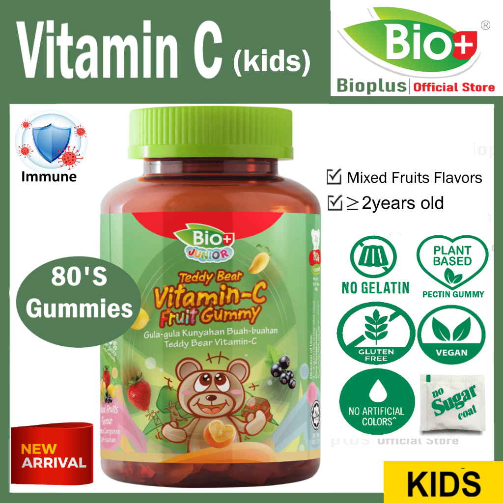Bio+ Junior Teddy Bear Vitamin C FRUIT Gummy 80's | Shopee Malaysia