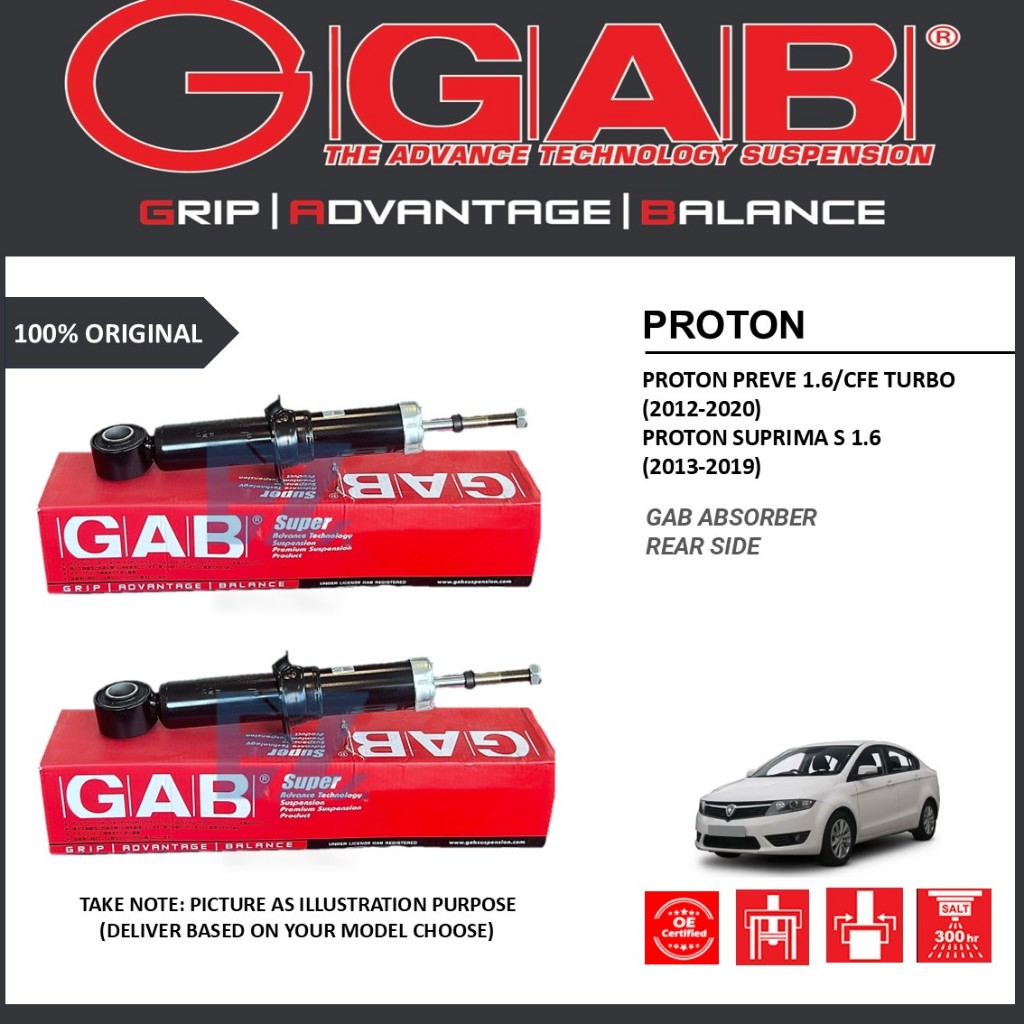 ORI GAB REAR ABSORBER - PROTON PREVE 1.6/CFE TURBO / PROTON SUPRIMA S 1 ...