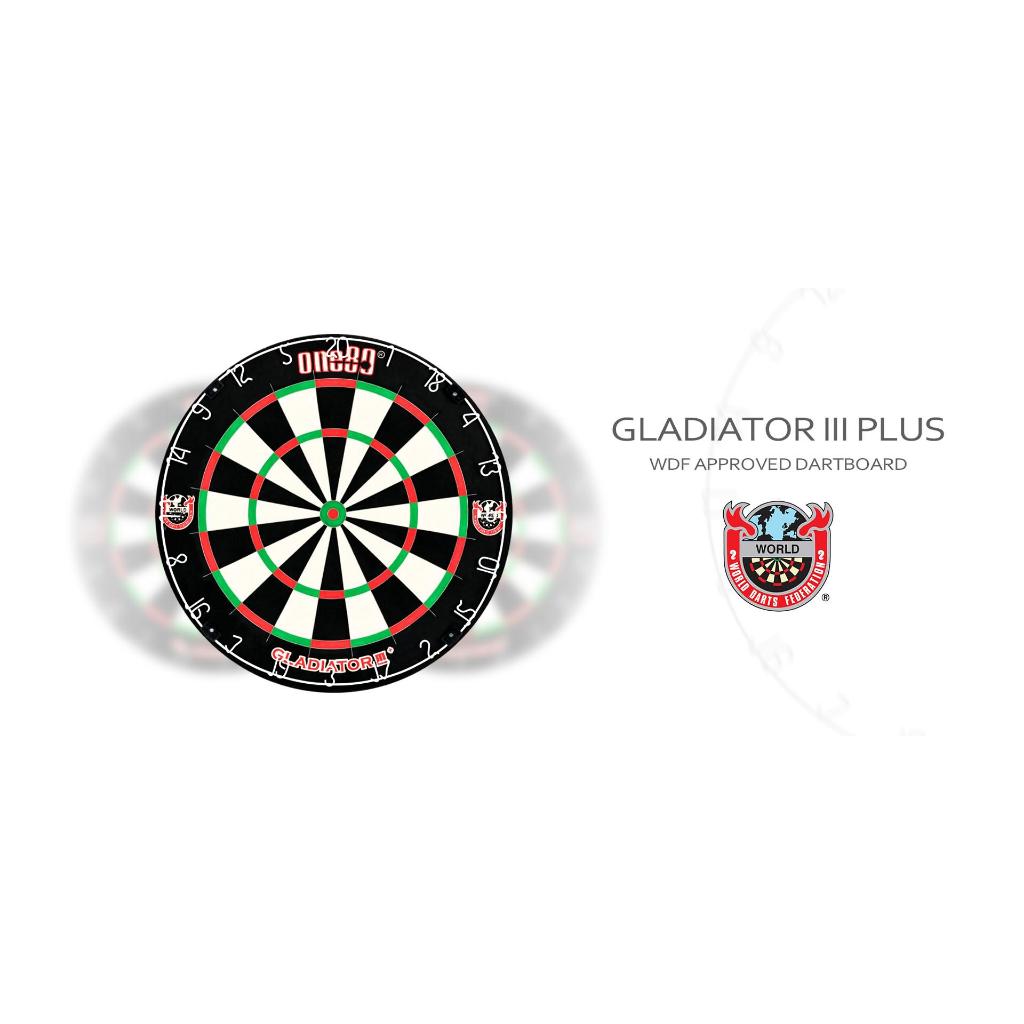 ONE80 GLADIATOR 3 PLUS- STEEL TIP DARTBOARD WITH THROW LINE STICKER ...