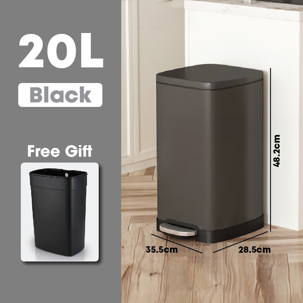 Luxbin™ Dustbin kitchen 30L Tong sampah dapur besar Big rectangle ...