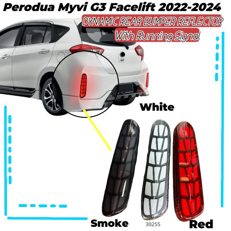 Perodua Myvi 2022-2024 Rear Bumper Reflector+Running Signal 6 | Shopee ...