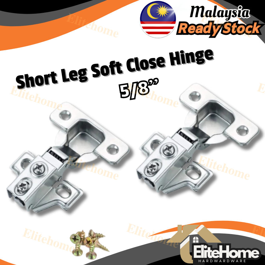 【EliteHome】(1 Pc) 5/8'' Short Leg Arm Soft Closing Hinge For Kitchen ...