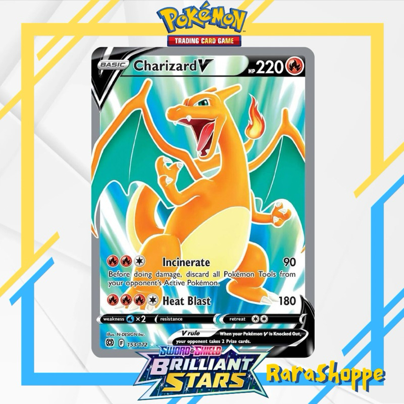Charizard V - 153/172 - Full Art Ultra Rare Sword & Shield: Brilliant ...