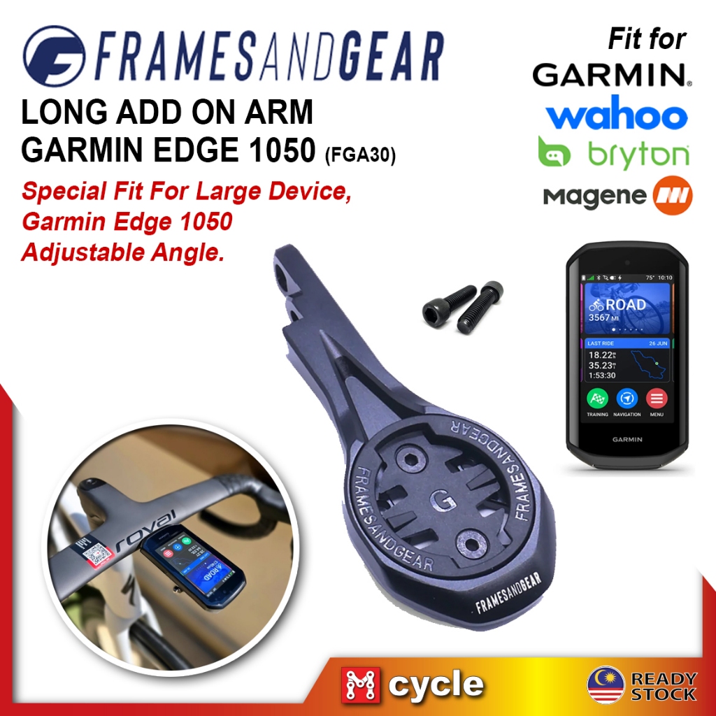 FRAMES AND GEAR Garmin Edge 1050 Bike Computer Long Add on Mount FGA 30 ...