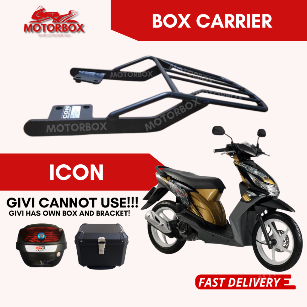 ICON FRIST MODEL V1 V2 REAR BOX MONORACK BOX CARRIER KAKI HEAVY DUTY ...
