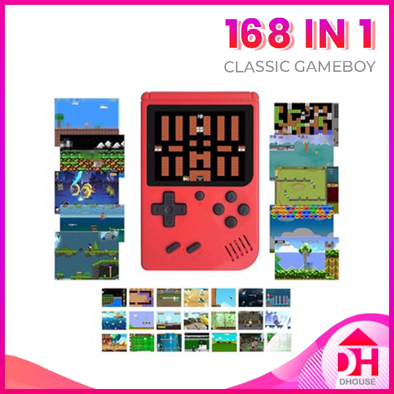 168 In 1 Mini Rechargeable Classic Gameboy Retro Handheld Console 8-Bit ...