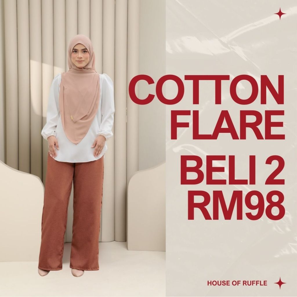 SELUAR FLARE COTTON SELESA DAN BESAR BELI 2 HELAI RM98 | Shopee Malaysia
