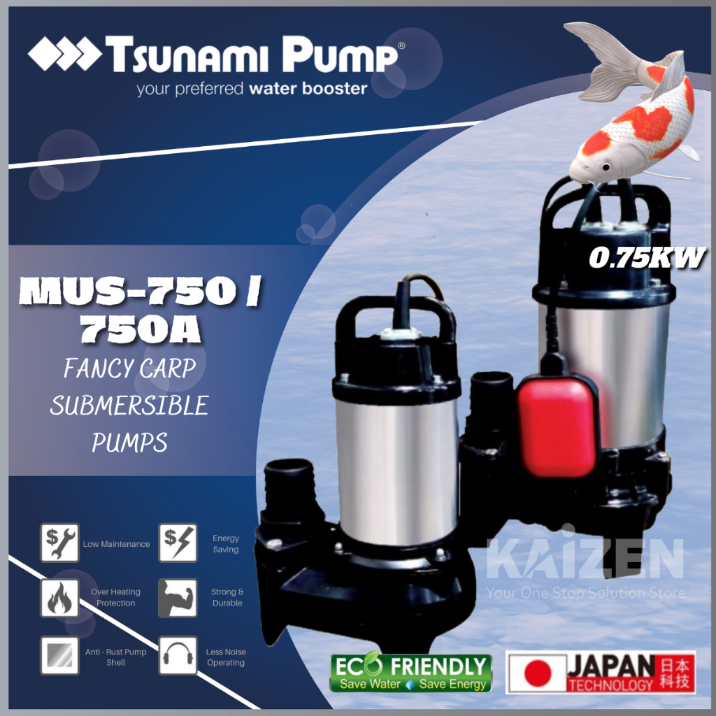 Tsunami MUS-750 / MUS-750A Automatic Koi Pond Submersible Pump | Pam ...