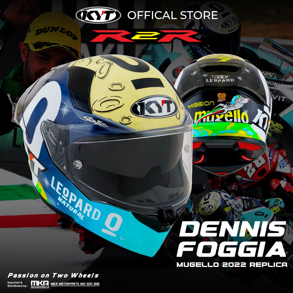 KYT HELMET R2R PRO FOGGIA MUGELLO 2022 REPLICA GLOSS | Shopee Malaysia