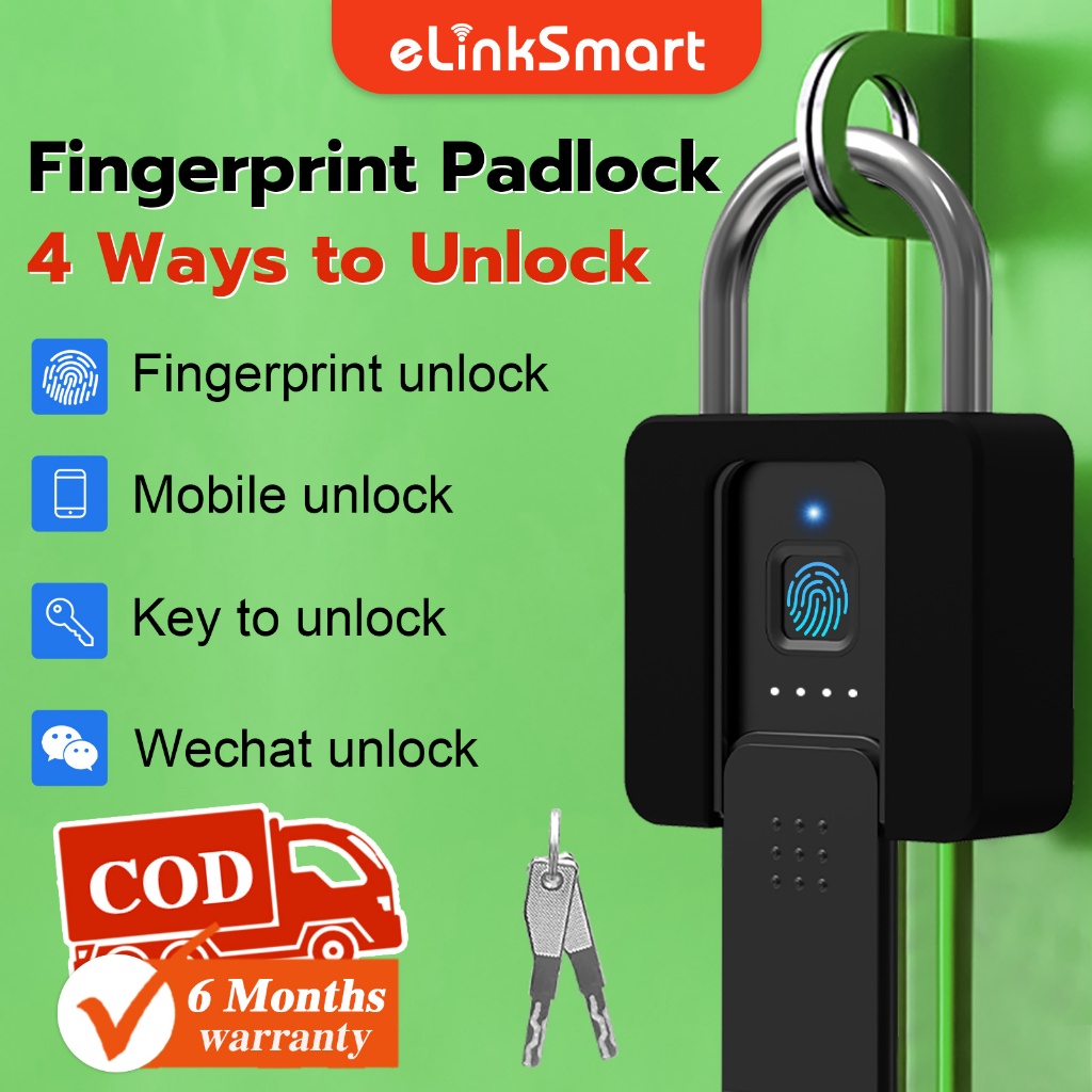 Elinksmart 🏆Smart padlock 🏆 Fingerprint Heavy-Duty Weatherproof ...