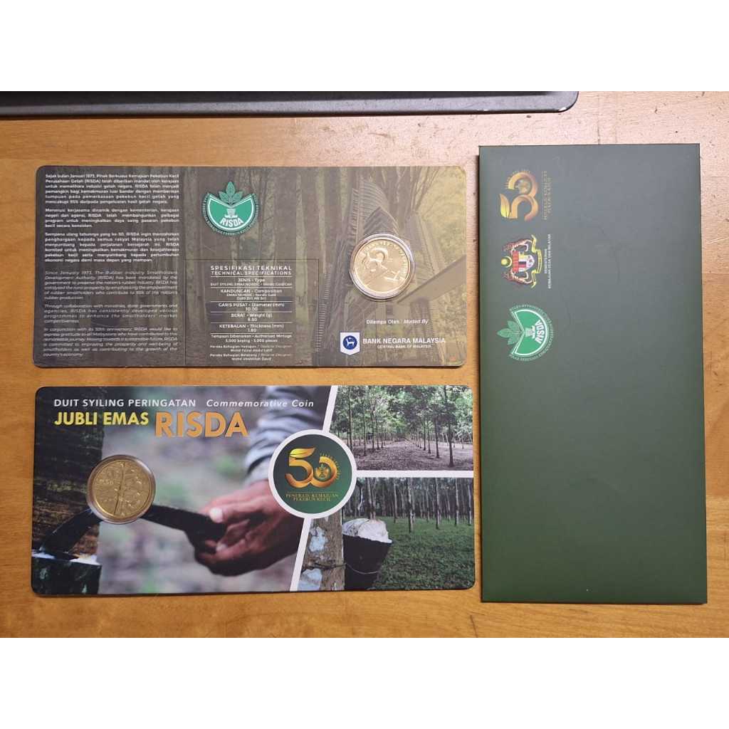 Goldern Jubliee RISDA Jubli Emas Nordic Gold Commemorative Coin Card ...