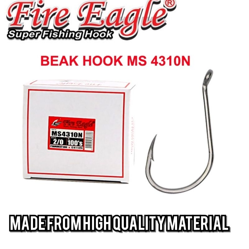 (JAPAN) 100PCS MATA KAIL FIRE EAGLE MS 4310N SUPER SHARP FISHING HOOK ...