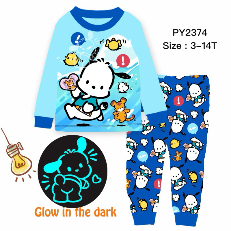 Pochacco Design Long Sleeved Pyjamas 3-14y | Shopee Malaysia