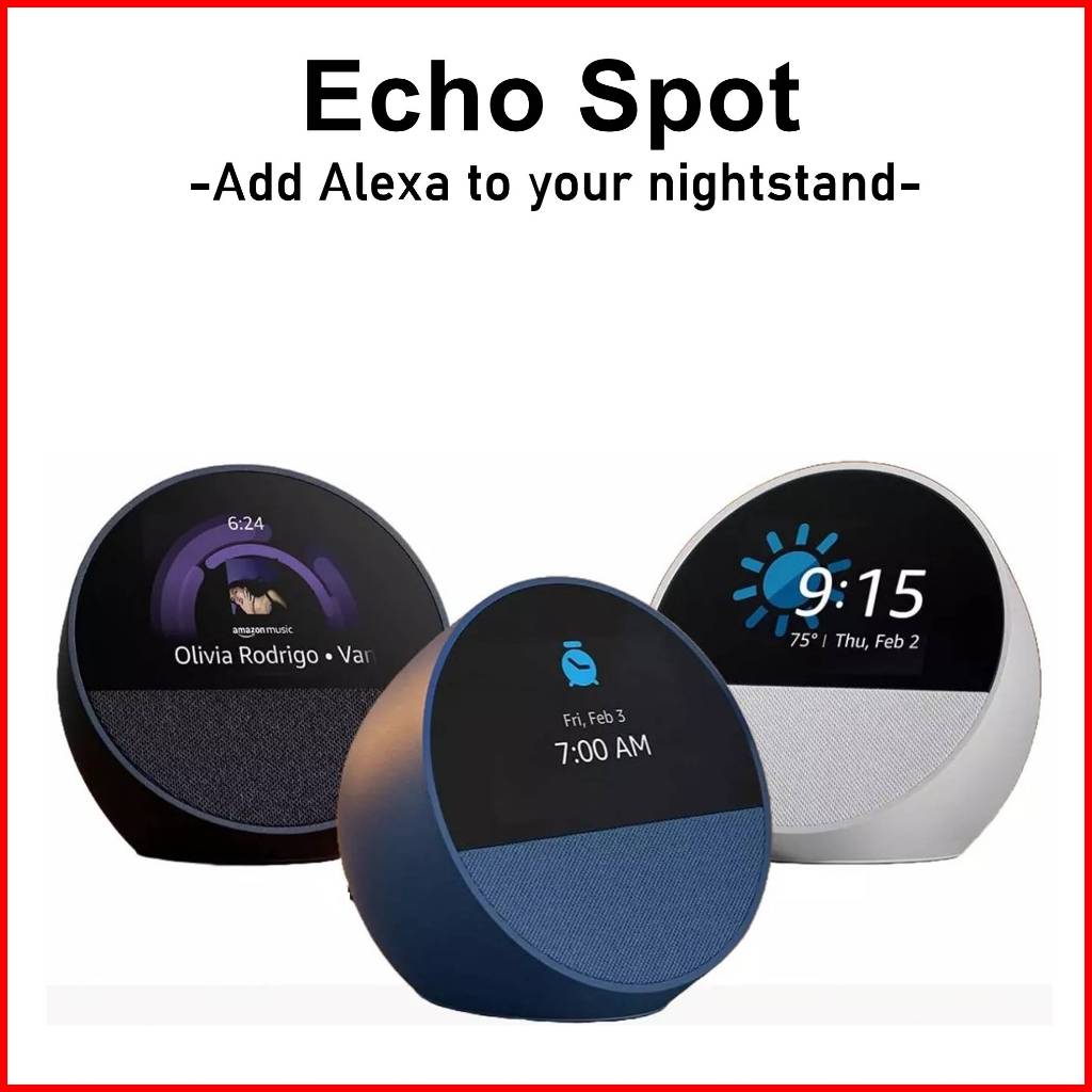 Echo Spot Alexa Smart with Display Clock with vibrant sound | Echo Dot ...
