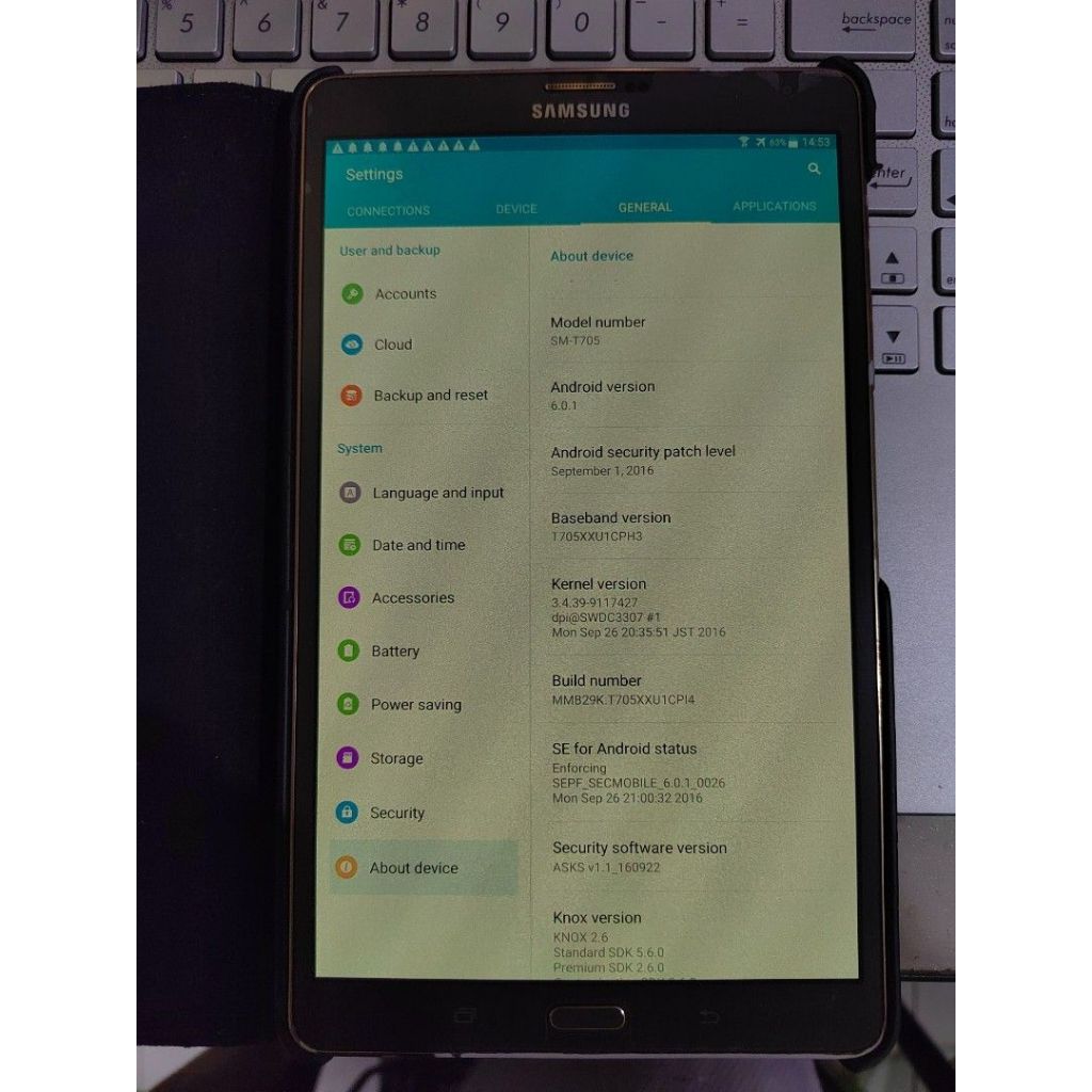 * USED * Samsung Galaxy Tab A7 Lite (WiFi) Grey 16GB Screen Kuning ...