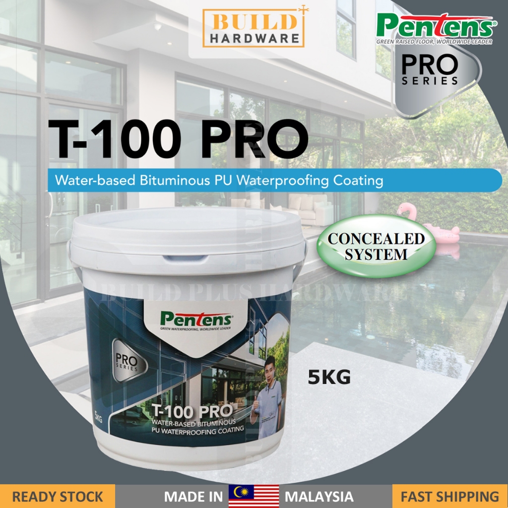PENTENS T-100 PRO 5kg Water-Based Bituminous PU Waterproofing Coating ...