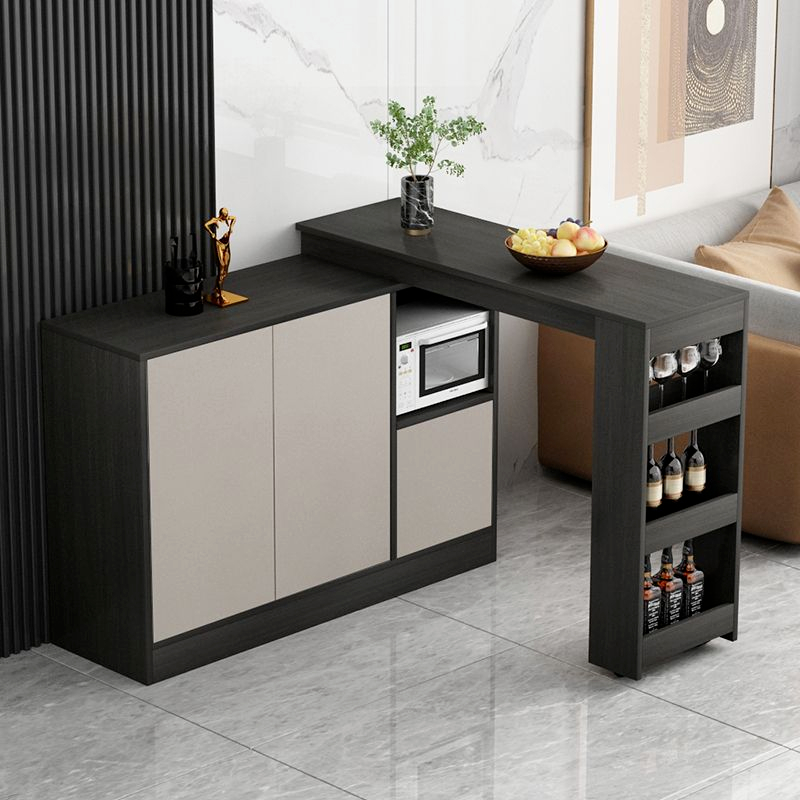Bar counter cabinet integrated folding wall facing entrance cabinet ...