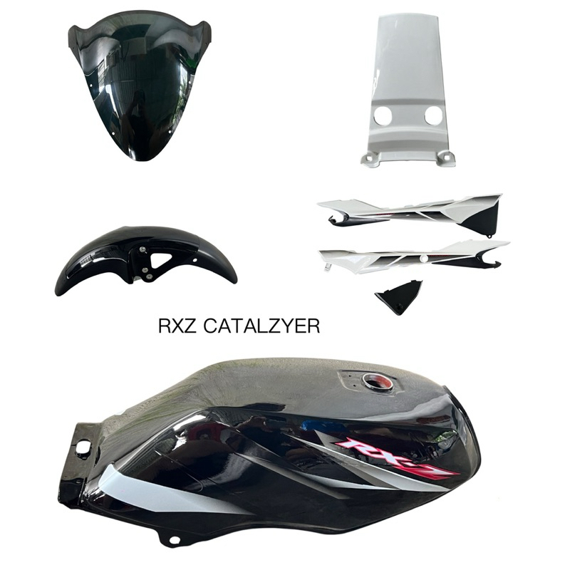YAMAHA RXZ 5PV CATALYZER BODY COVER SET OEM STICKER TANAM ( FUEL TANK ...
