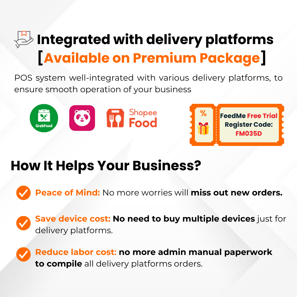 POS System SUNMI V3 MIX FeedMe Package for F&B/Restaurant/Coffee Shop ...