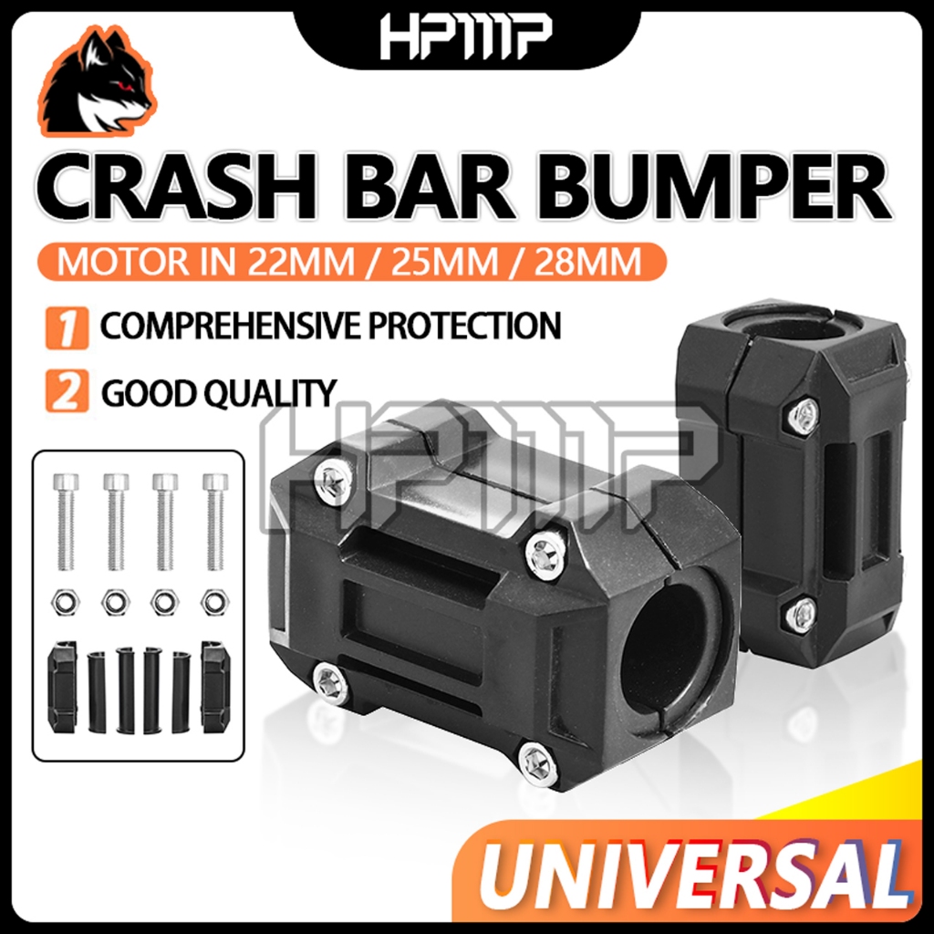 Worldmotop Slider Paraurti Per Moto - 4 Pezzi Universali Per Tubi Da 22/25/28 Mm In Plastica ABS Nera