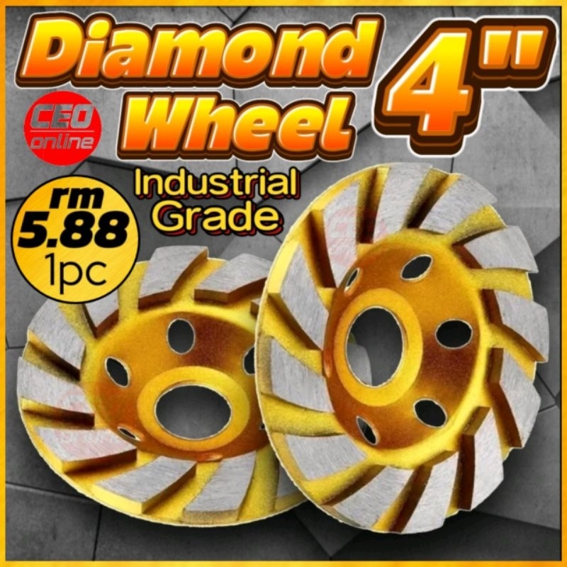 CEO 🇲🇾 4 Inch 1200rmp Diamond Wheel 100mm Diamond Segment Grinding ...