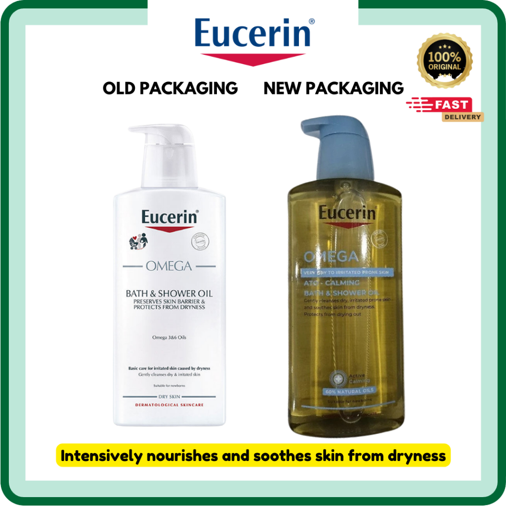Eucerin Omega Ato-Calming Bath & Shower Oil | 400ml For Dry, Sensitive ...
