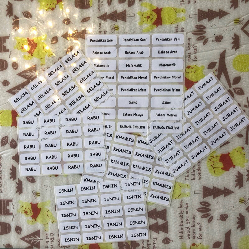 sticker hari @ sticker subject @ sticker kitchen @ Murah @ comel ...