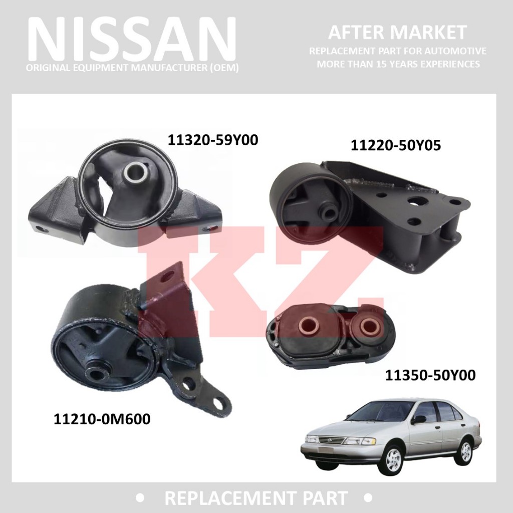 NISSAN SENTRA B14 (1995 - 1999) - 4 IN 1 SET (MANUAL) - ENGINE MOUNTING ...
