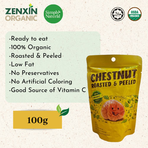 [HALAL] Organic Roasted & Peeled Chestnut 100g | Ready to Eat | 100% ...
