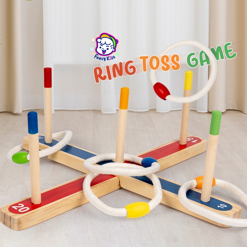Wooden Ring Toss Game Set/Rope Throwing Sports Game Indoor Outdoor ...