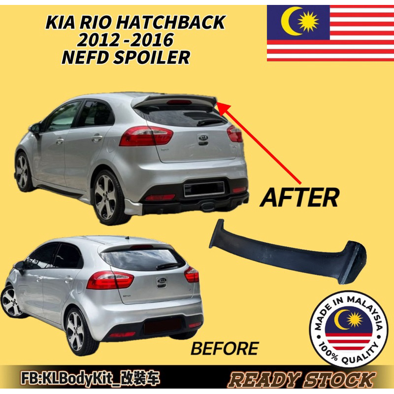 READY STOCK “ KIA RIO HATCHBACK NEFD SPOILER 2012 2013 2014 2015 2016 ...