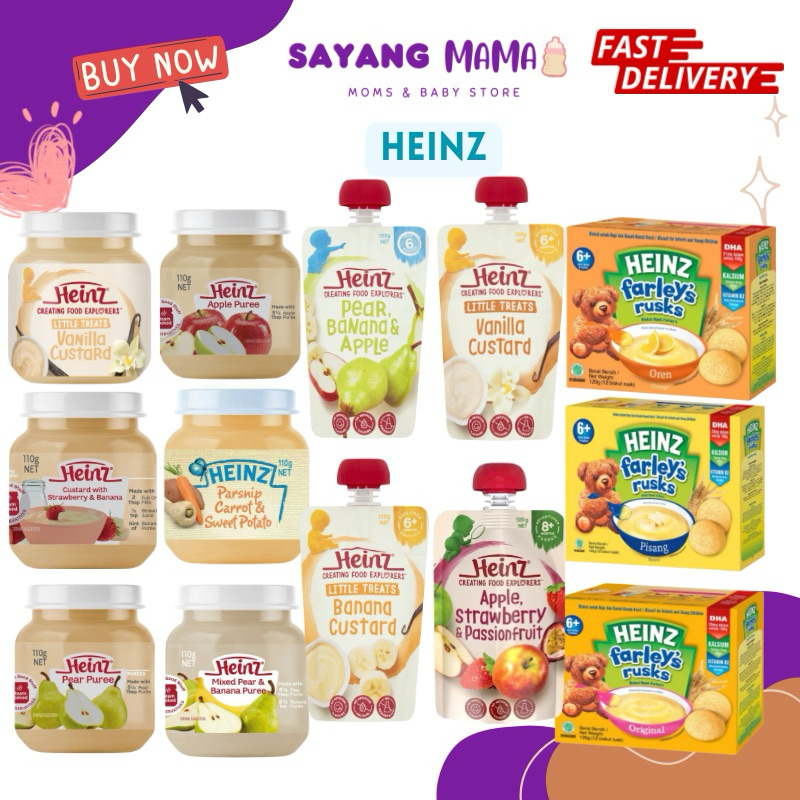 HEINZ Baby Food Farleys Rusk Heinz Baby Food Puree Jar / Puree Pouch ...