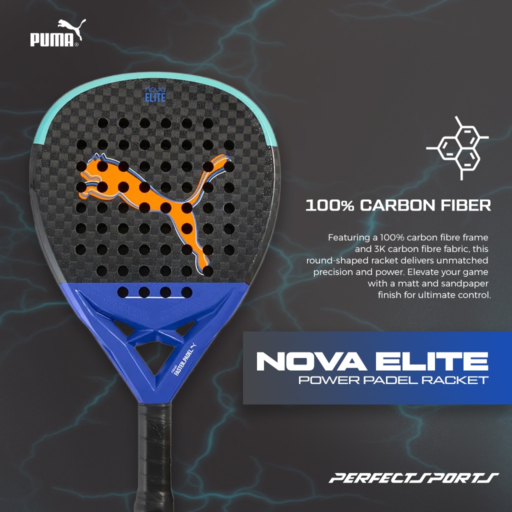PUMA NOVA PADEL ELITE Power Padel Racket Black/Vivid Blue | Shopee Malaysia