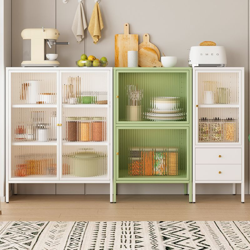 Wrought Iron Sideboard Cabinet for Living Room, Wine and Tea Storage ...