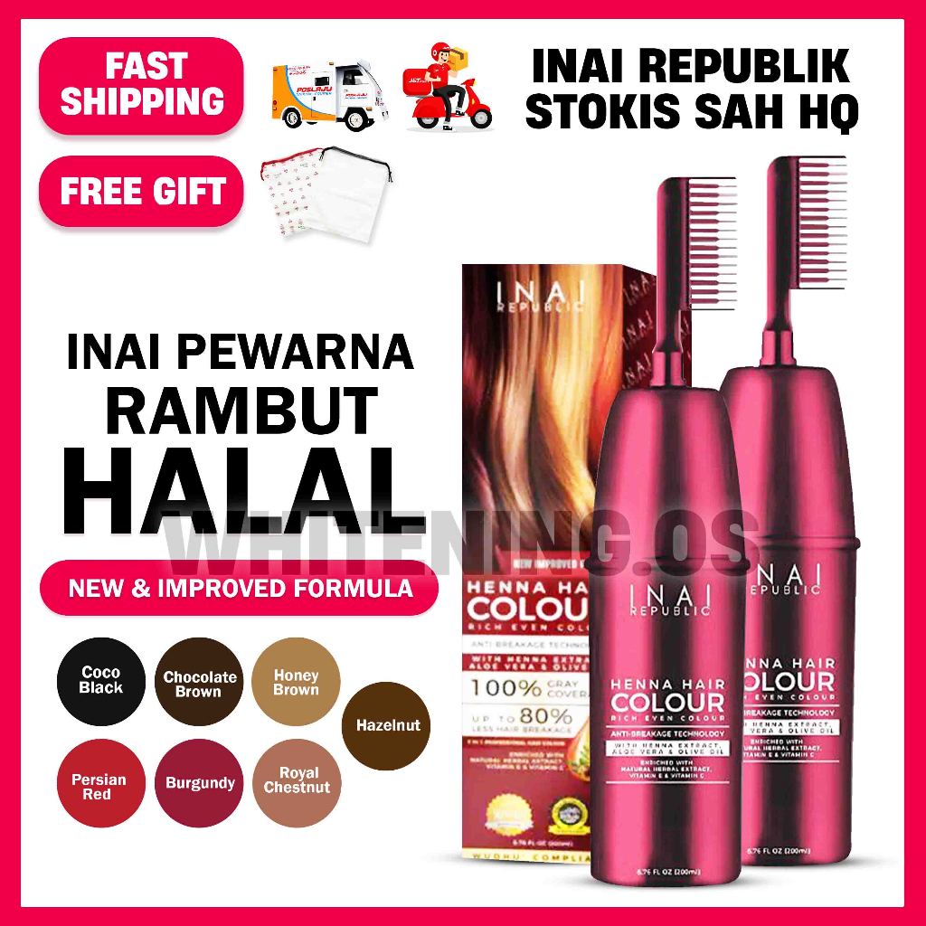 [FAST SHIP]PEWARNA RAMBUT SAH SOLAT | INAI REPUBLIC| HENNA COLOUR ...