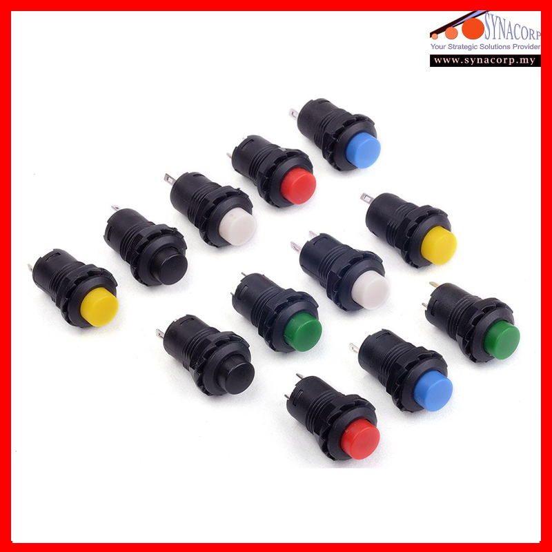 12mm Round Panel Push Button Switch On Off Self Lock / Momentary ...