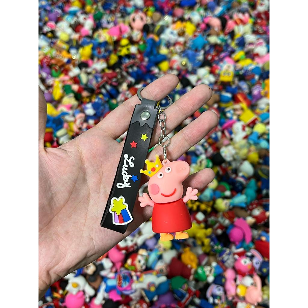 Ready Stock !!! Keychain with Rubber Strip !!! Peppa Pig Cartoon ...