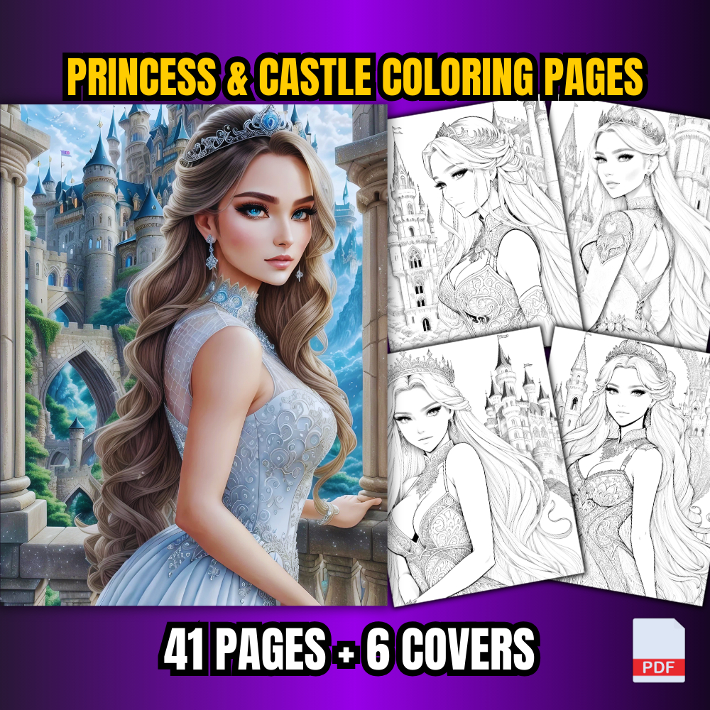 [PDF] 41 Princess & Castle Coloring Pages For Adults | Shopee Malaysia