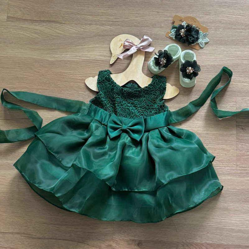 Baby Dress Emerald Dark Green Garden Shade | Shopee Malaysia
